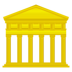 Fototapeta premium Gold doric temple