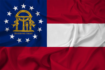 Waving Georgia State Flag