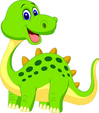 Cute green dinosaur cartoon