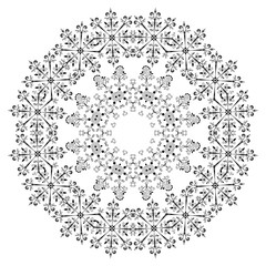 Pattern of snowflakes, contours