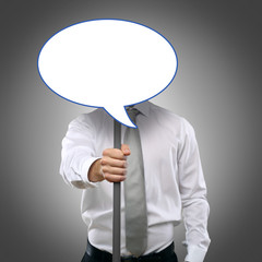 Mann with speechbubble