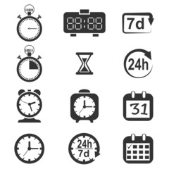 clock calendar icons