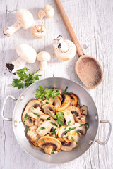 grilled mushroom and parsley