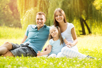 Fototapeta premium Portrait of a smiling happy family