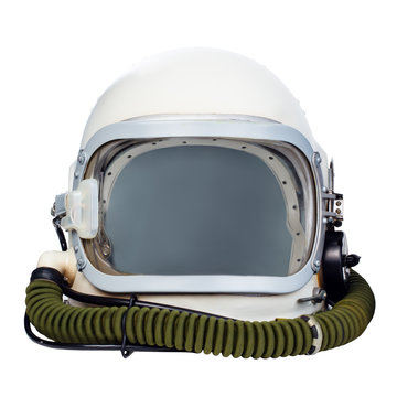 Astronaut helmet isolated on a white background.