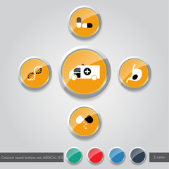 Colored round buttons set MEDICAL #3