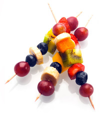 Vibrant fresh fruit kebabs for a healthy snack