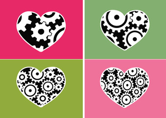 Heart Icon and Hearts symbol lines abstract idea design