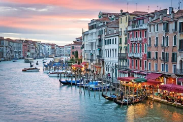 Foto op Canvas Venetië, zonsondergang vanaf de Rialtobrug © Delphotostock