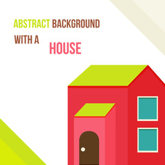 abstract background with a house in a flat style
