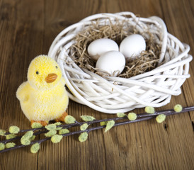 Basket, Easter Ducks, Easter eggs, based