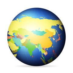 political globe Asia