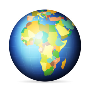 political globe Africa