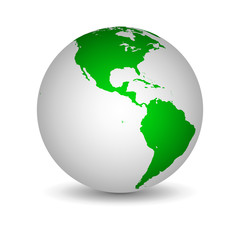 White and green globe