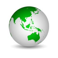 White and green globe
