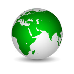White and green globe
