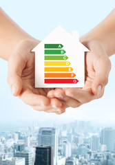 hands holding white paper house