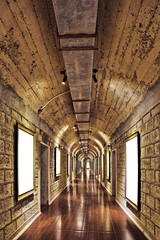 Wine cellar with wine bottle and glasses
