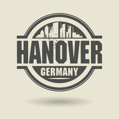 Stamp or label with text Hanover, Germany inside, vector