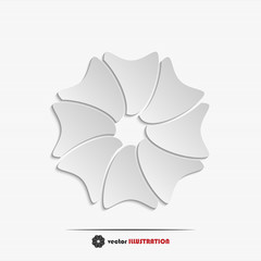 Abstract paper flower web icon