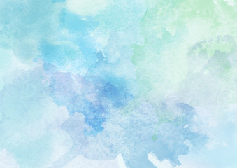 Beautiful Blue Watercolor Background - obrazy, fototapety, plakaty