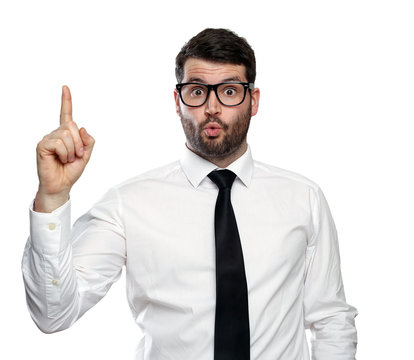 Mann mit Zeigefinger
