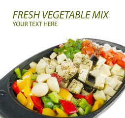 Fresh vegetables mix ready be cooked