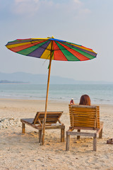 phuket evening light on the beach clear sky