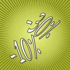  discount on fresh green background