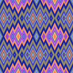 Color Abstract Retro Zigzag Vector Background