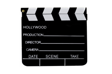 Clapperboard on an isolated background