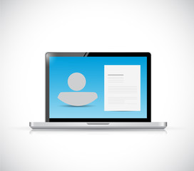 applying for a job online. illustration design