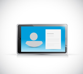 tablet avatar and resume illustration design