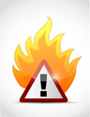 fire warning symbol illustration design