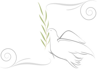 Biglietto pasquale colomba stilizzata