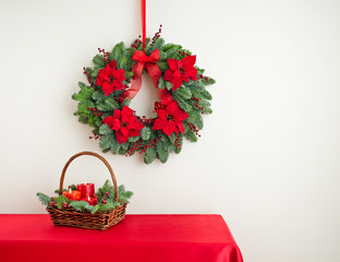 Advent wreath over side board