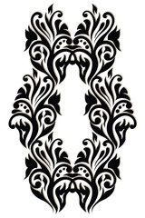 Vintage pattern. Vintage border. Black and white