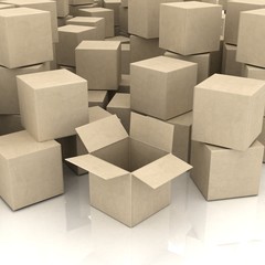 cardboard boxes