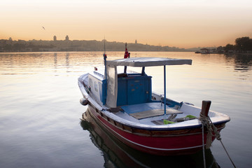 Boat in Istanbul in the morning