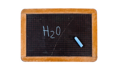 Vintage blackboard, chalk and water formula.