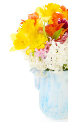 Beautiful flowers in vase isolated on white