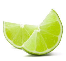 Fototapeta na wymiar Citrus lime fruit segment isolated on white background cutout
