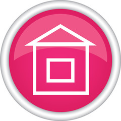Круглый векторный значок с изображением дома