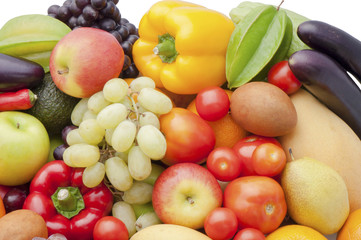 Fruits and vegetables isolated