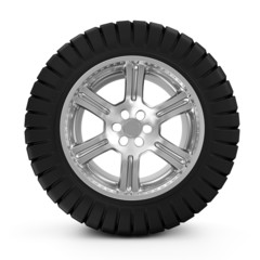 Fototapeta premium Big Heavy Wheel isolated on white background
