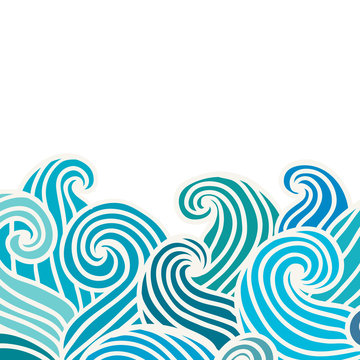 Hand drawn wavy background.