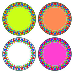 Fire colorful circle frame
