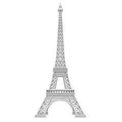 Fototapeta na wymiar 3d Eiffel Tower metallic