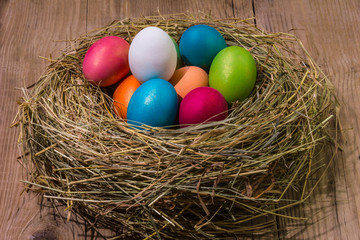 Nest with Easter eggs