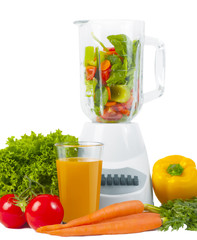 Blender with fresh vegetable